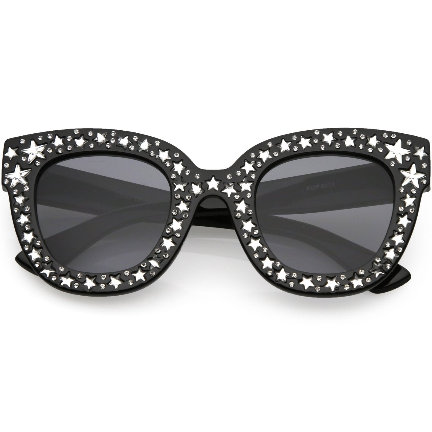 Women's Trendy Star Rhinestone Horned Rim Sunglasses C579