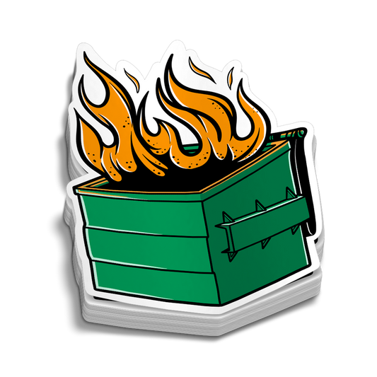 Dumpster Fire Hard Hat Decal