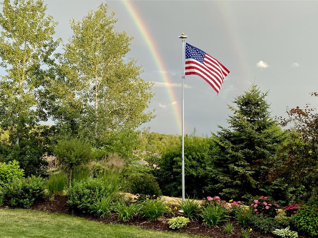 Phoenix Telescoping Flagpole with Free American Flag, Securi-Shur Anti-Theft Locking Clamp, and Lifetime Anti-Theft Guarantee