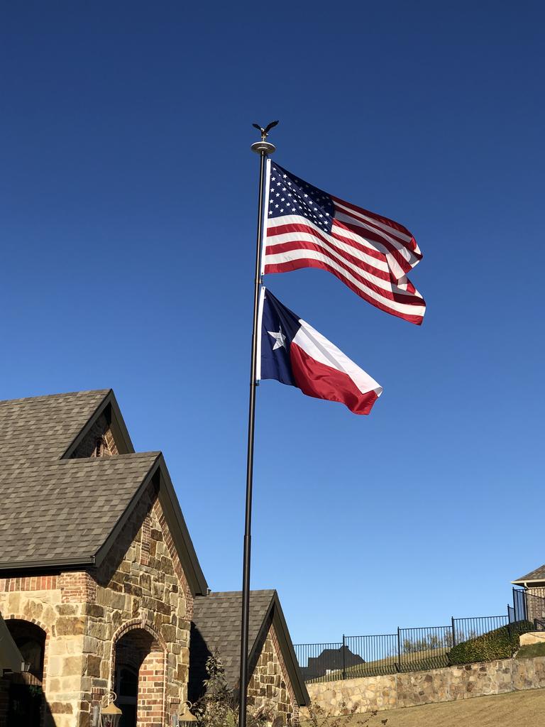 Phoenix Telescoping Flagpole with Free American Flag, Securi-Shur Anti-Theft Locking Clamp, and Lifetime Anti-Theft Guarantee