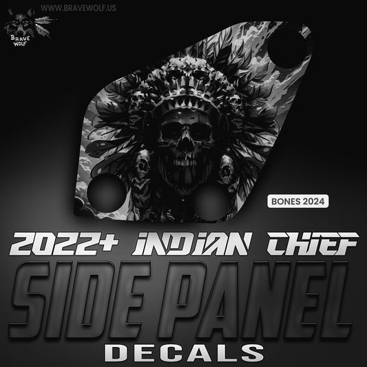 Bones 2024 - Indian Chief Side Panel Decal Set - B&W