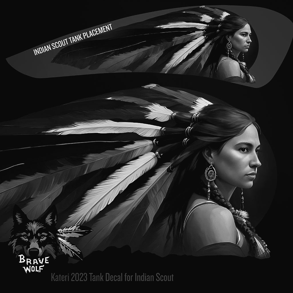 Kateri-2023 - Indian Scout Tank Decal-B&W