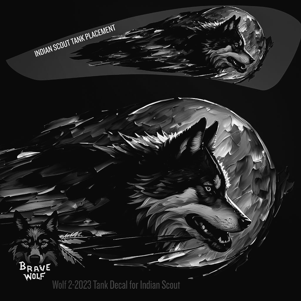 Wolf 2-2023 - Indian Scout Tank Decal-B&W