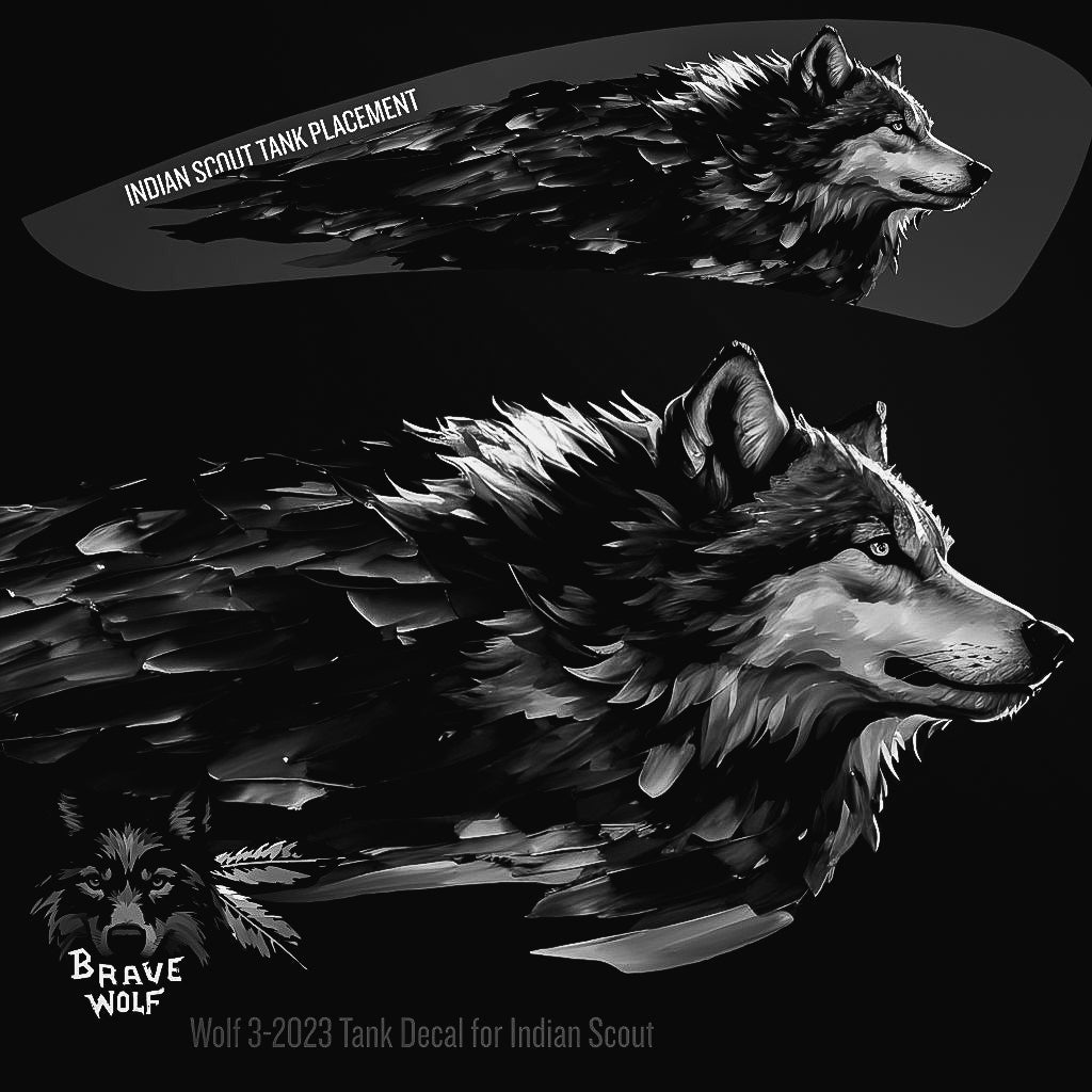 Wolf 3-2023 - Indian Scout Tank Decal-B&W