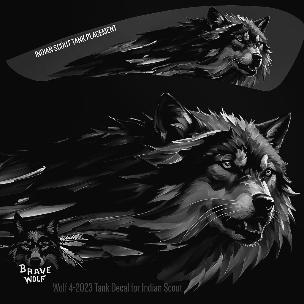 Wolf 4-2023 - Indian Scout Tank Decal-B&W