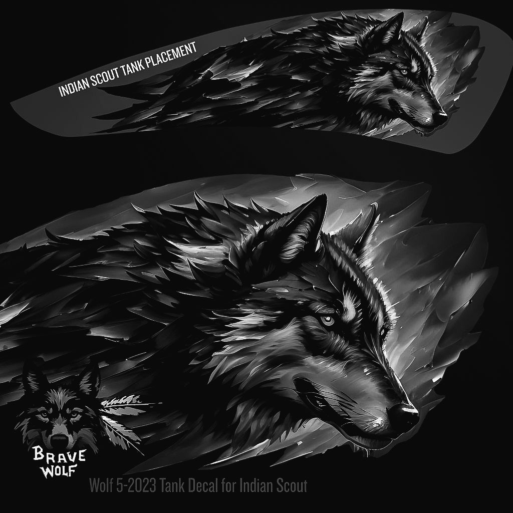 Wolf 5-2023 - Indian Scout Tank Decal-B&W