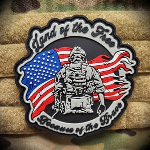 Land of the Free Because of the Brave - 3.75 inch PVC Patch