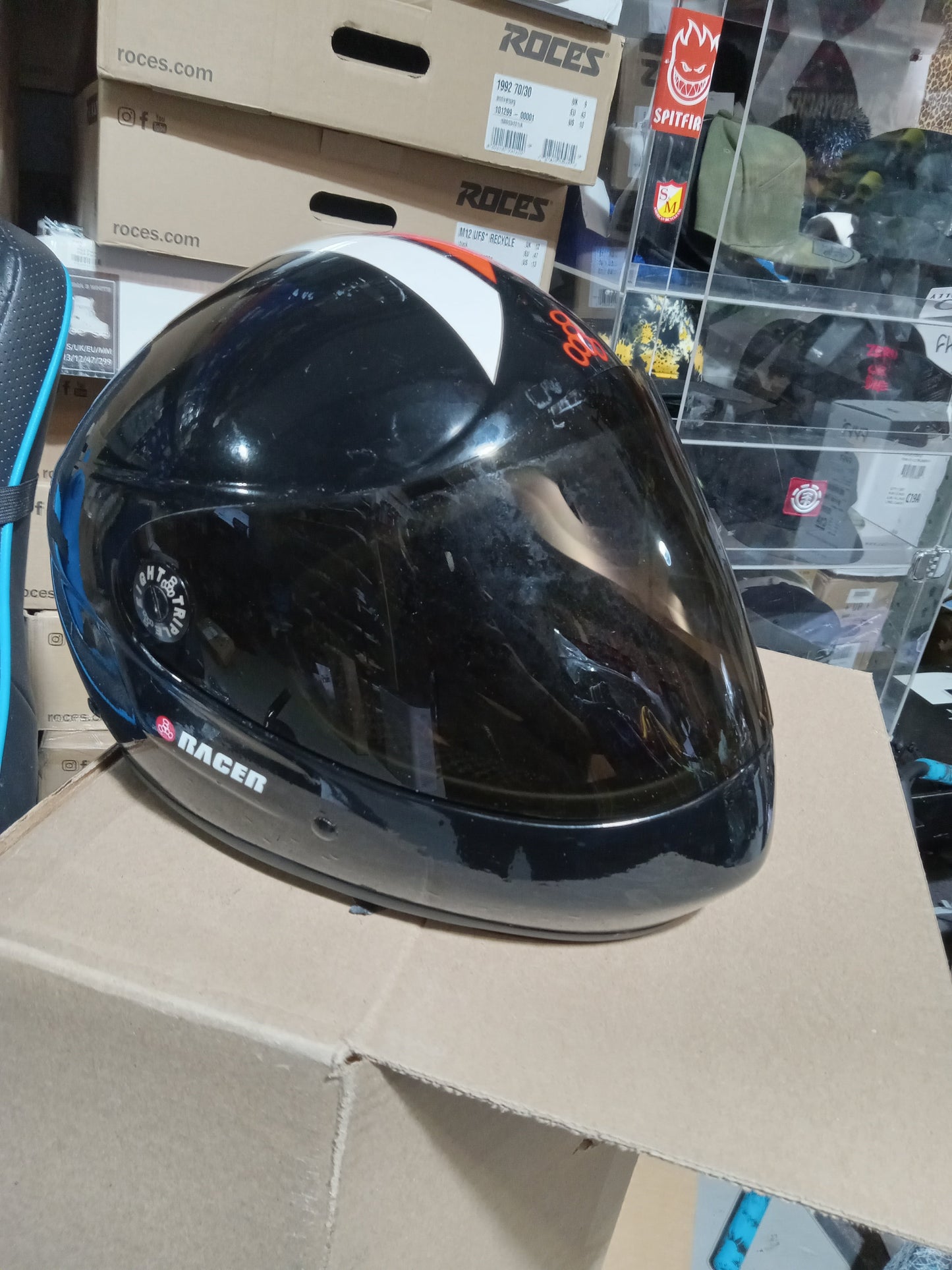 Triple 8 Downhill Racer Helmet - Black Gloss