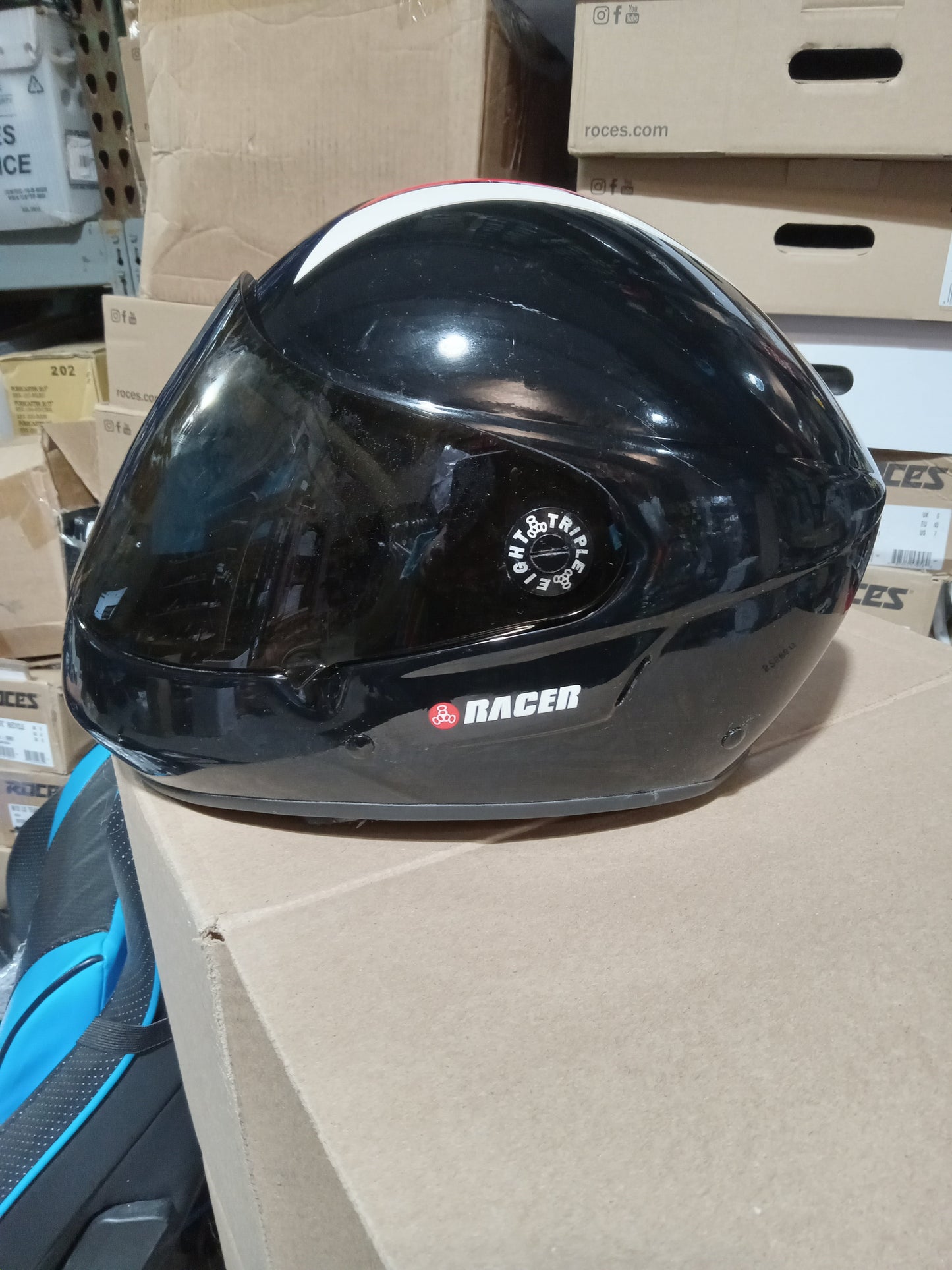 Triple 8 Downhill Racer Helmet - Black Gloss