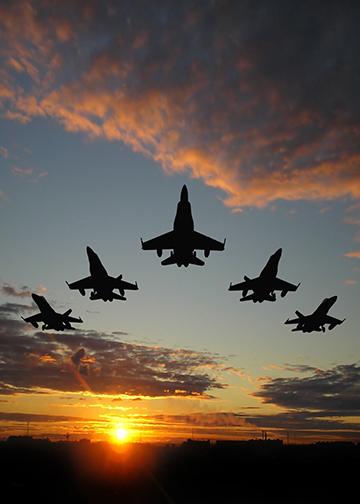 Fighter Jets at Sunset