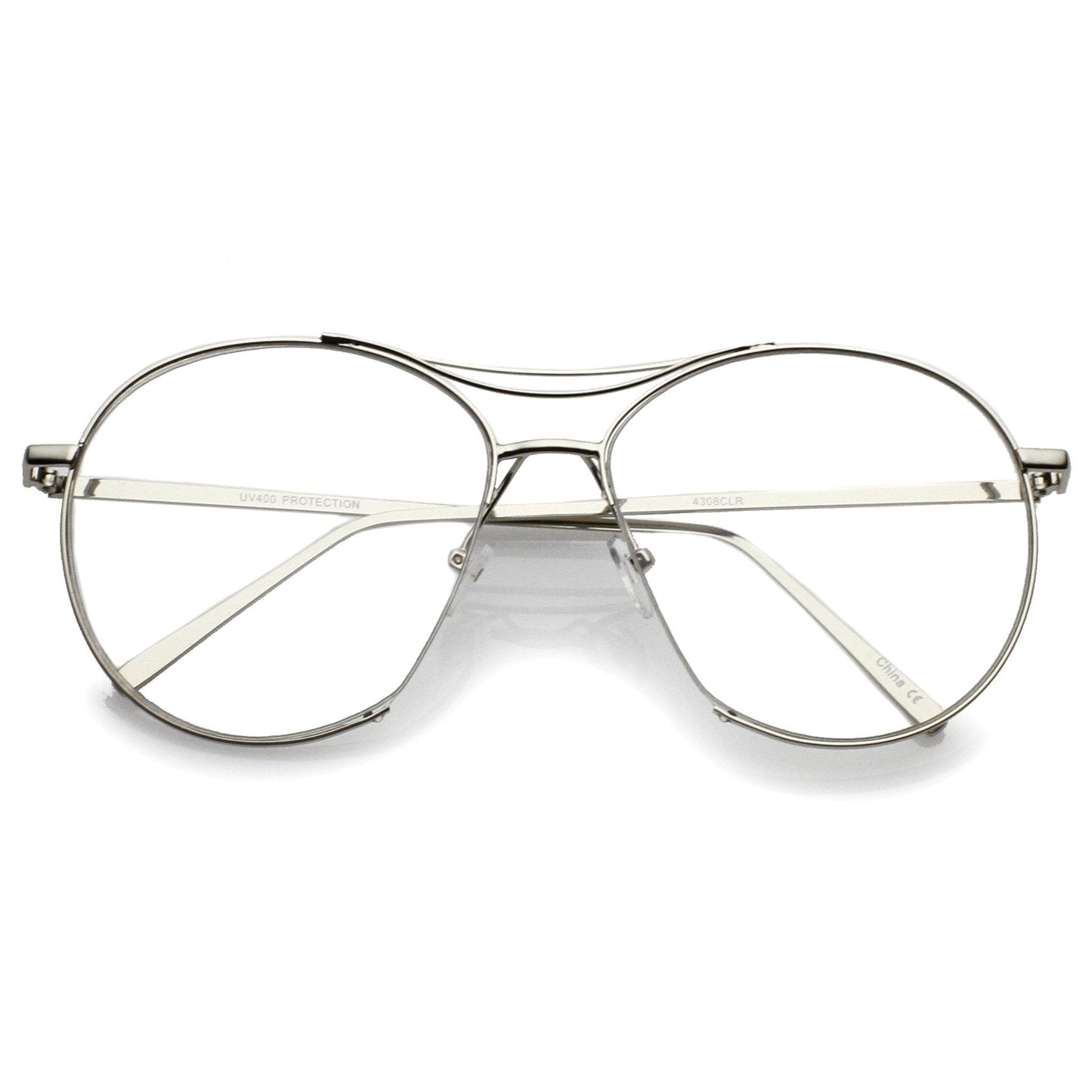 Oversize Retro Modern Clear Lens Aviator Glasses C132