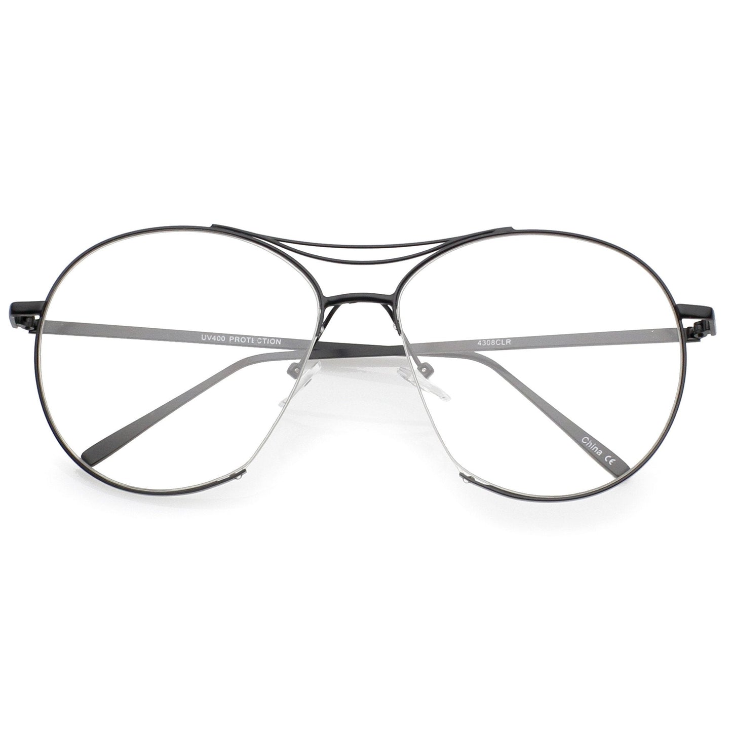 Oversize Retro Modern Clear Lens Aviator Glasses C132