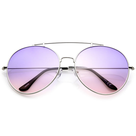 Retro Indie Oversize Gradient Lens Aviator Sunglasses A942