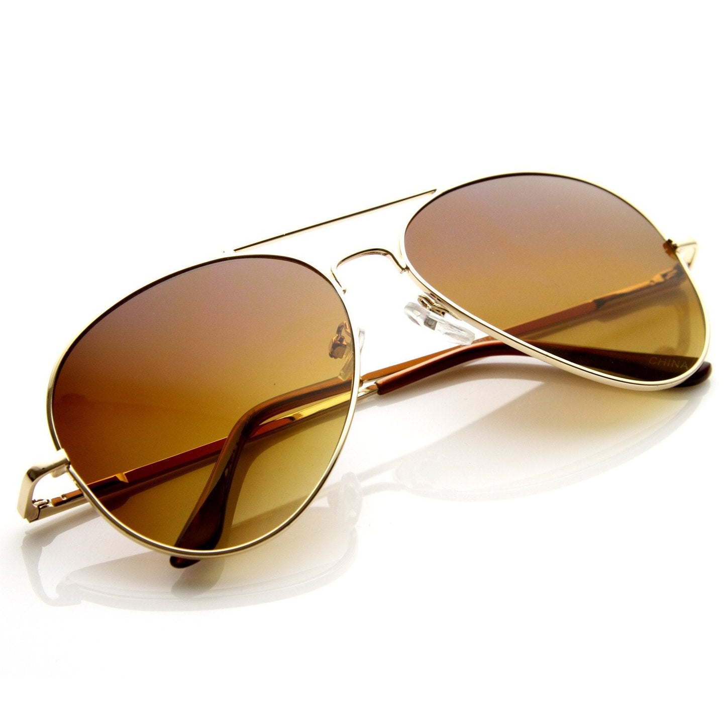 Large Premium Metal Aviator Sunglasses W/ Spring Temples 1377