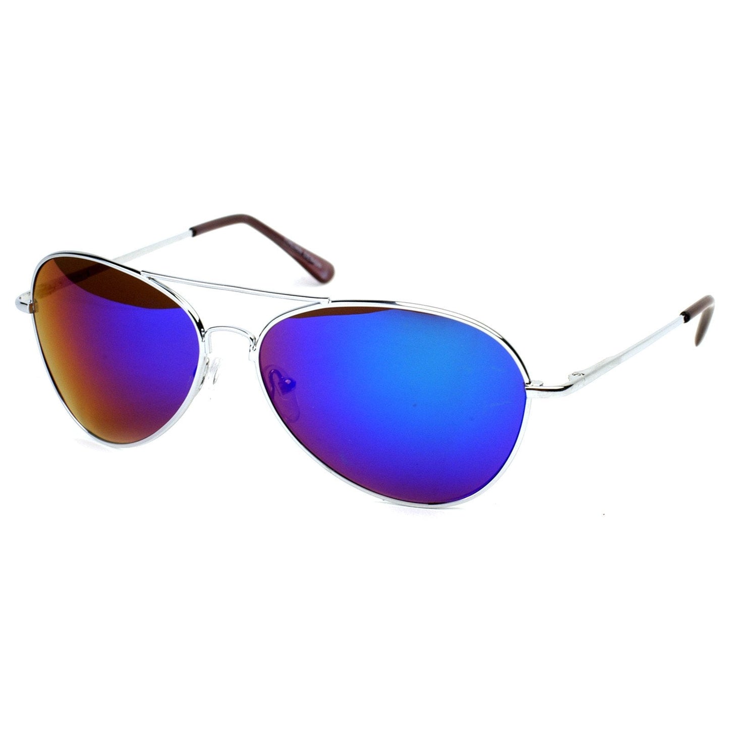 Retro Flash Color Mirrored Lens Metal Aviator Sunglasses 1485