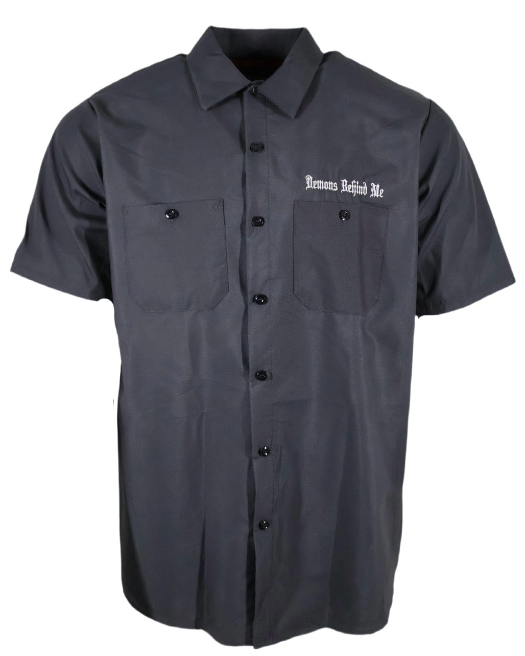 Embroidered Shop Shirt -Men's Charcoal