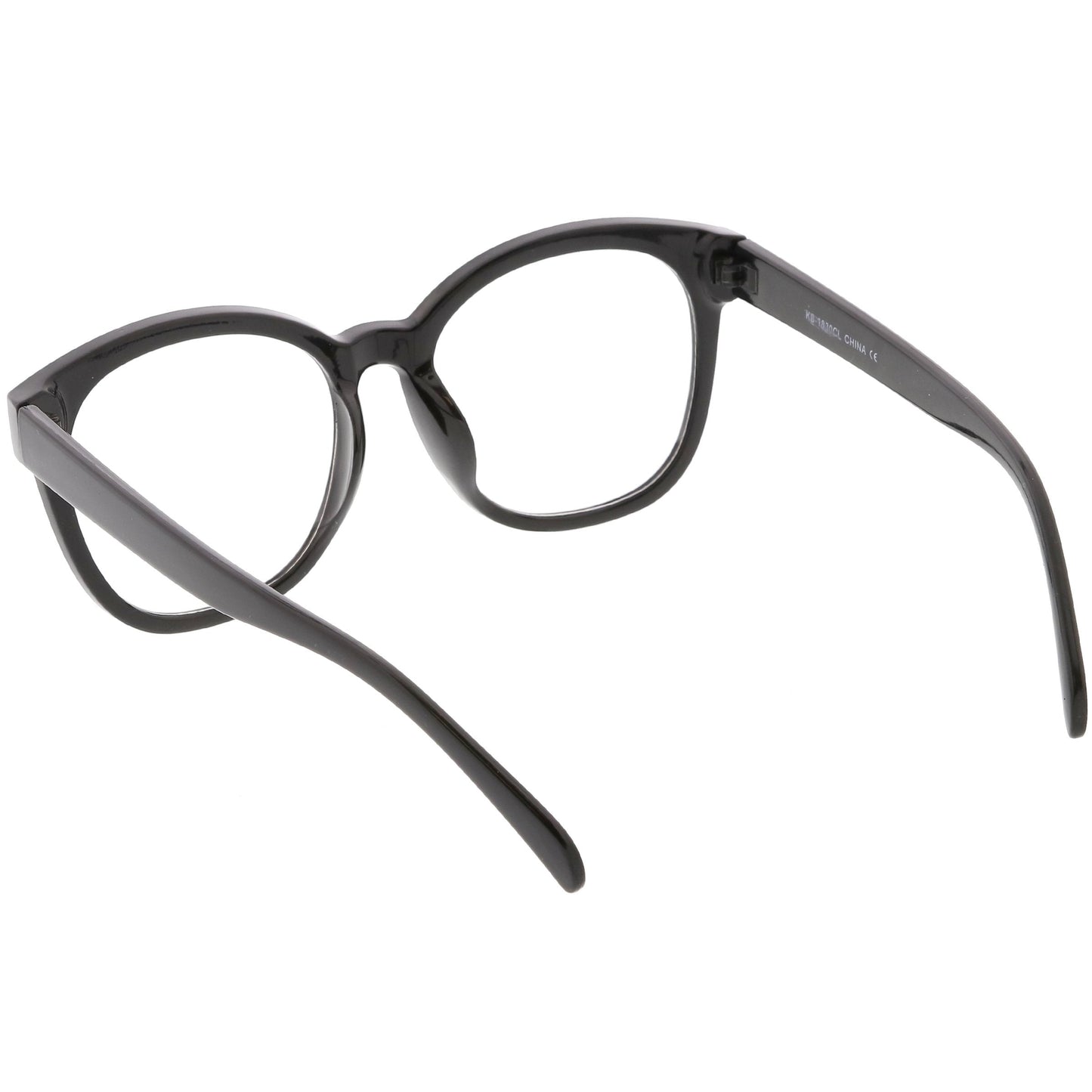 Oversize Round Indie Horned Rim Clear Lens Glasses C612