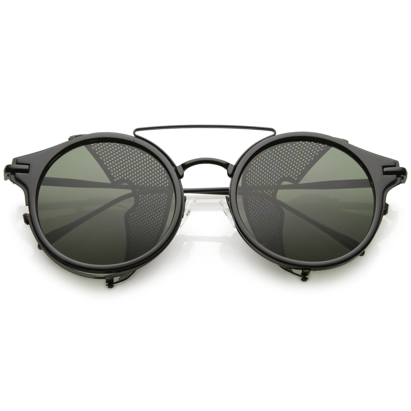 Vintage Dapper Steampunk Side Cover Round Sunglasses C083