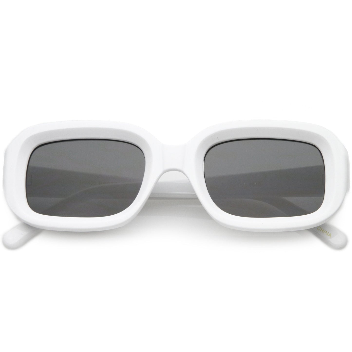 Artistic Retro Modern Deep Rectangle Block Flat Lens Sunglasses C673