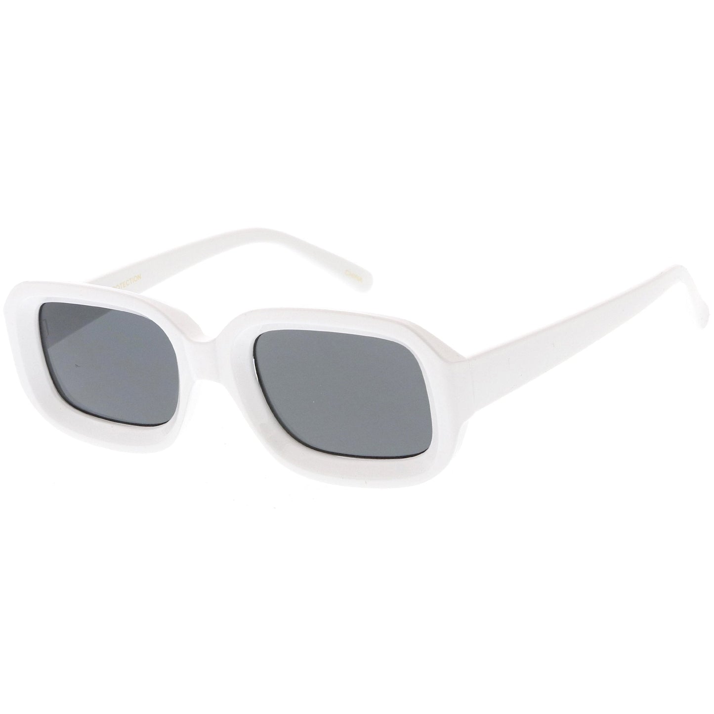 Artistic Retro Modern Deep Rectangle Block Flat Lens Sunglasses C673