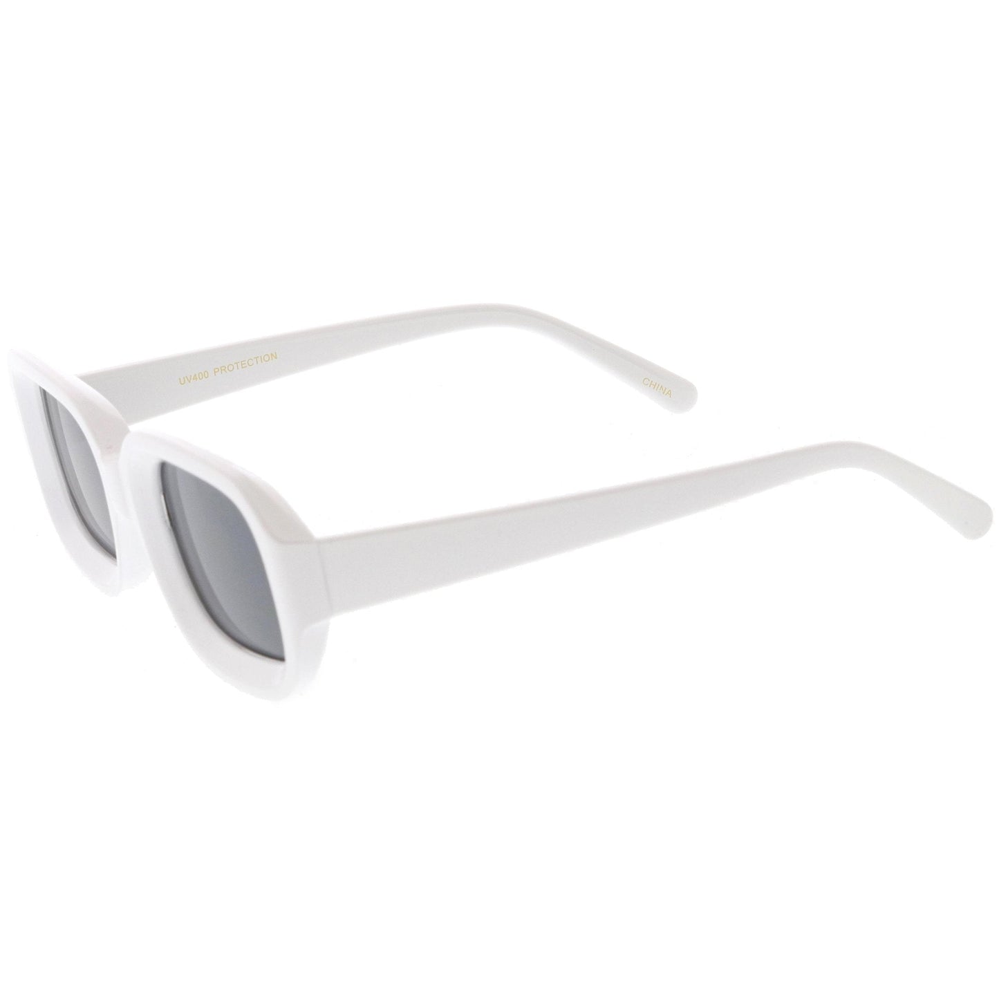 Artistic Retro Modern Deep Rectangle Block Flat Lens Sunglasses C673