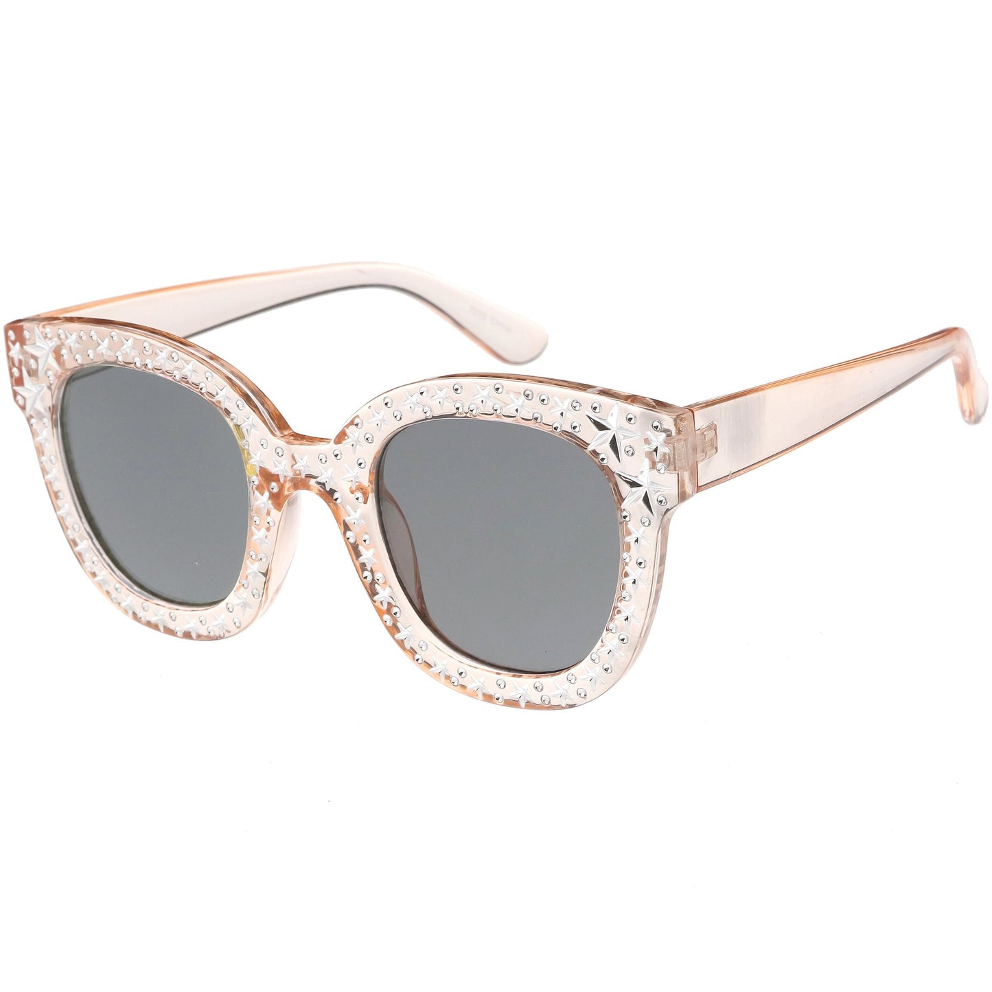 Oversize Novelty Star Embellished Horned Rim Sunglasses C683