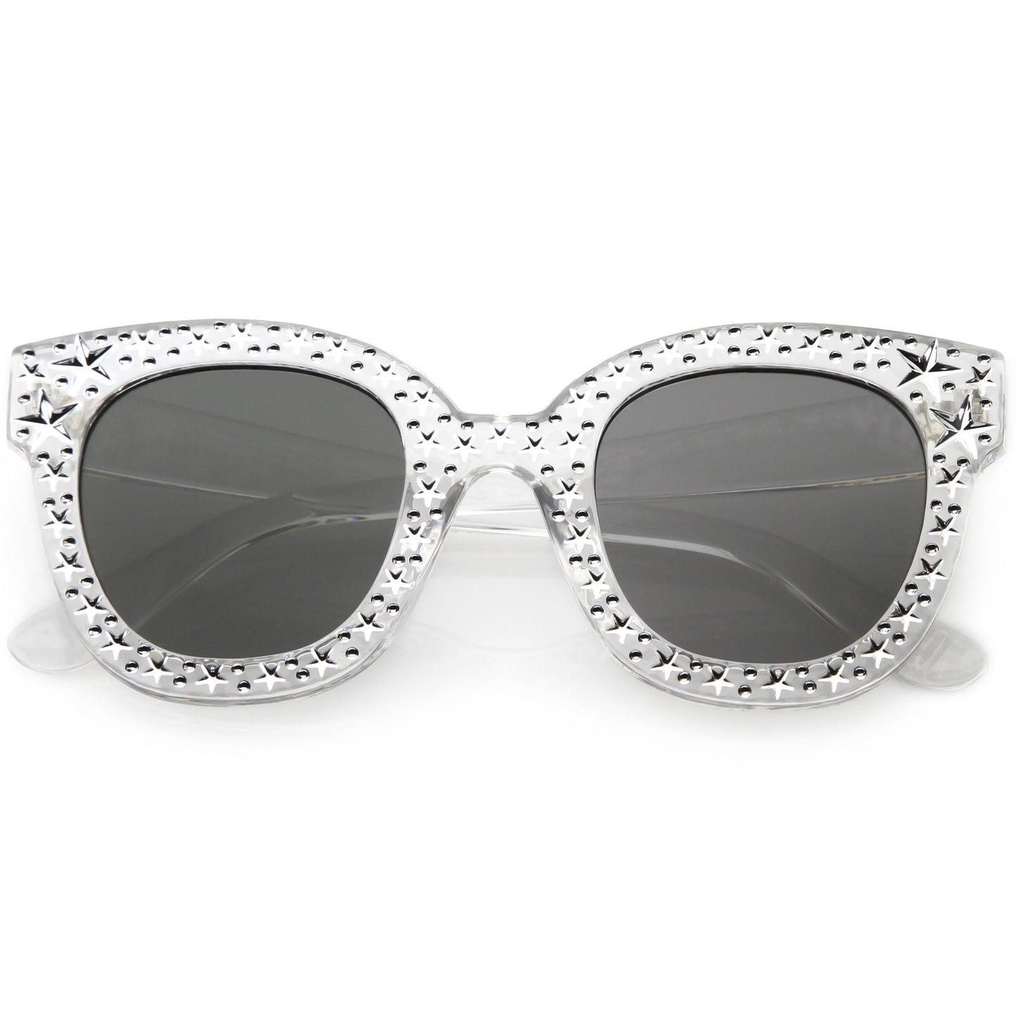 Oversize Novelty Star Embellished Horned Rim Sunglasses C683