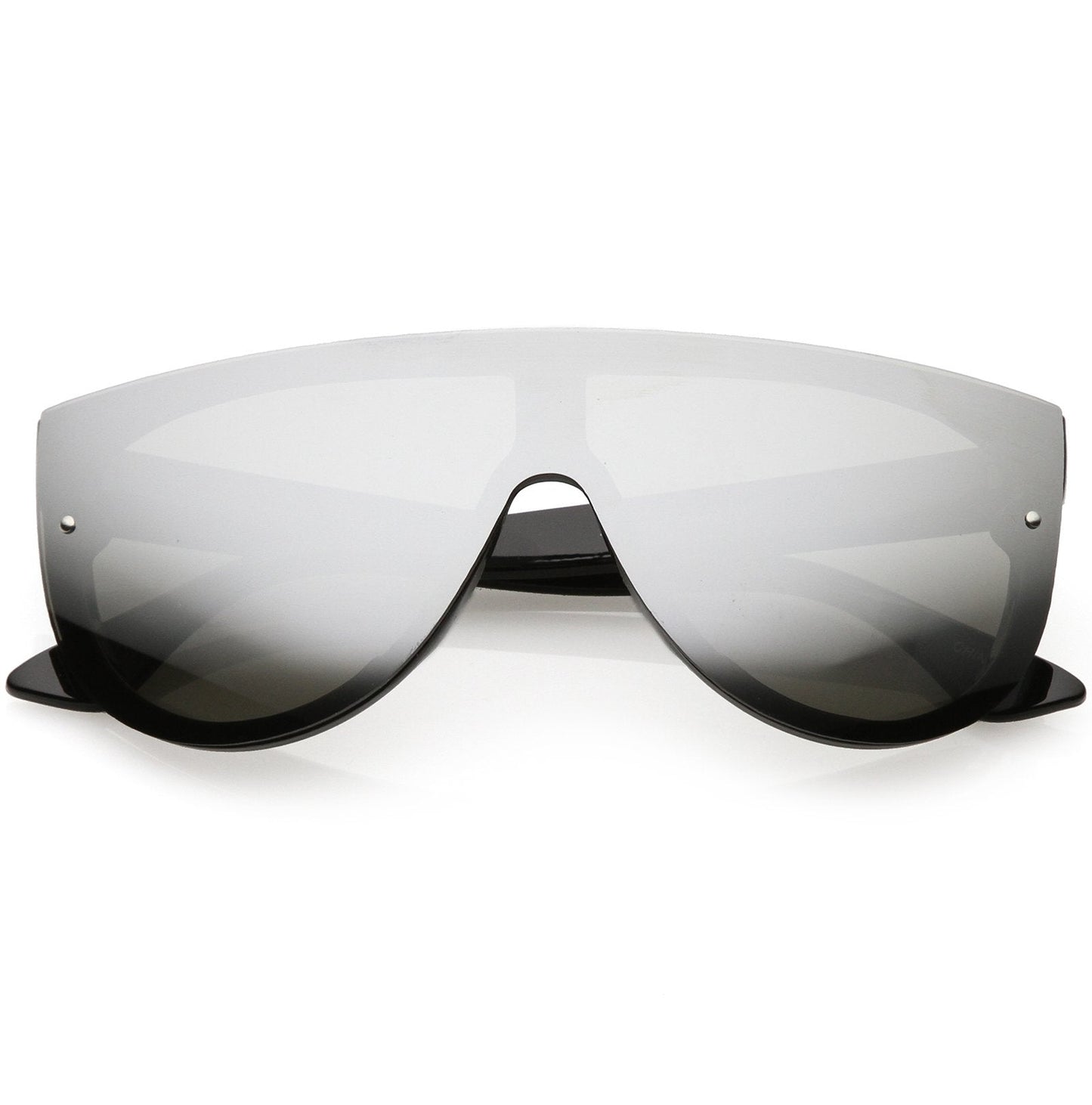 Retro Modern Flat Top Mirror Lens Shield Aviator Sunglasses 9798