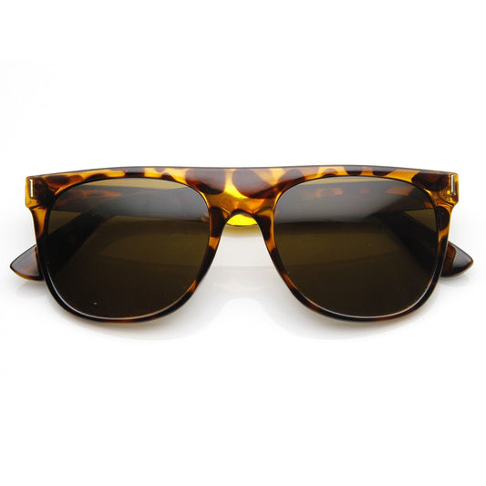 Hipster Super Flat Top Retro Horned Rim Sunglasses 8775