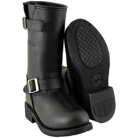 Xelement 2440 Women's 'Classic' Black Leather Advanced Engineer Motorcycle Biker Boots