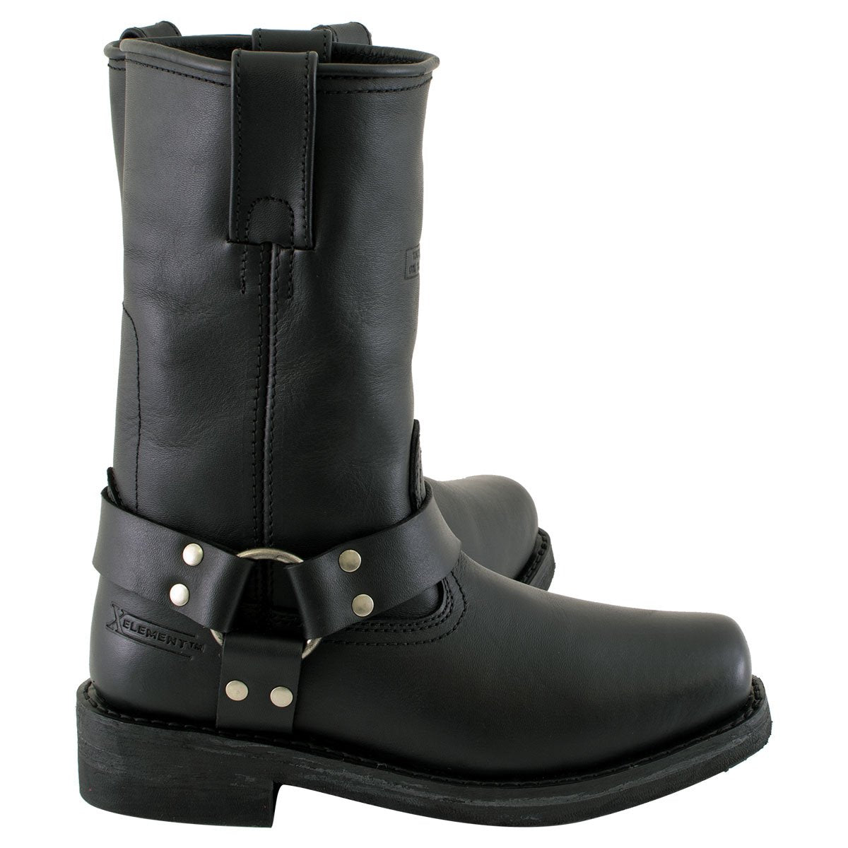 Xelement 2442 Women's Black 'Classic' Full Grain Leather Harness Motorcycle Rider Boots