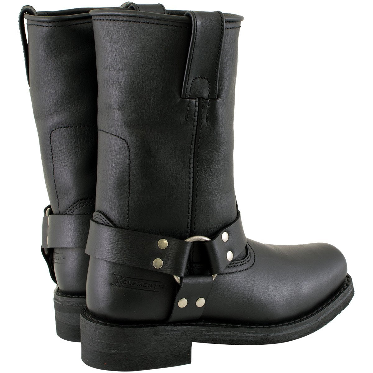 Xelement 2442 Women's Black 'Classic' Full Grain Leather Harness Motorcycle Rider Boots