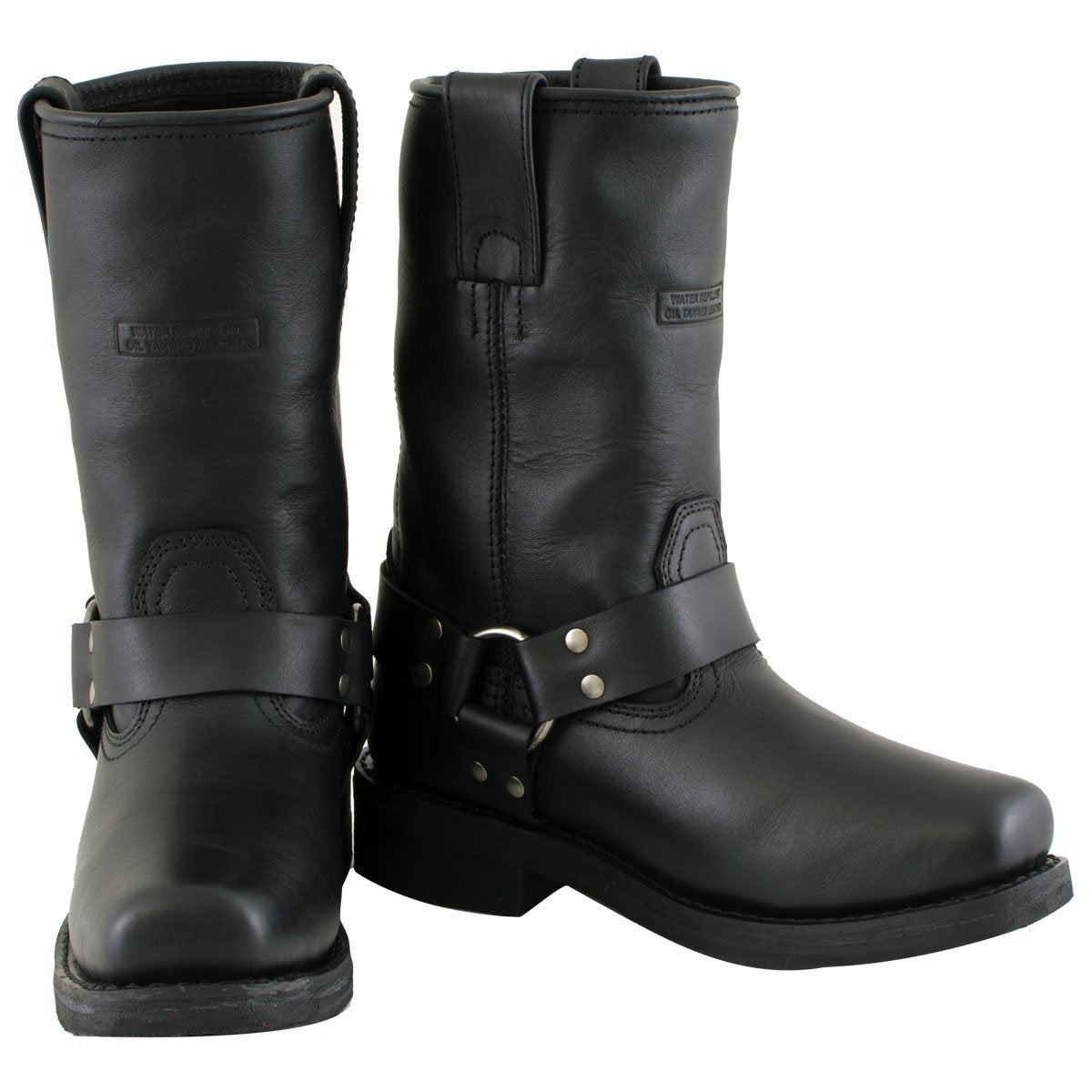 Xelement 2442 Women's Black 'Classic' Full Grain Leather Harness Motorcycle Rider Boots