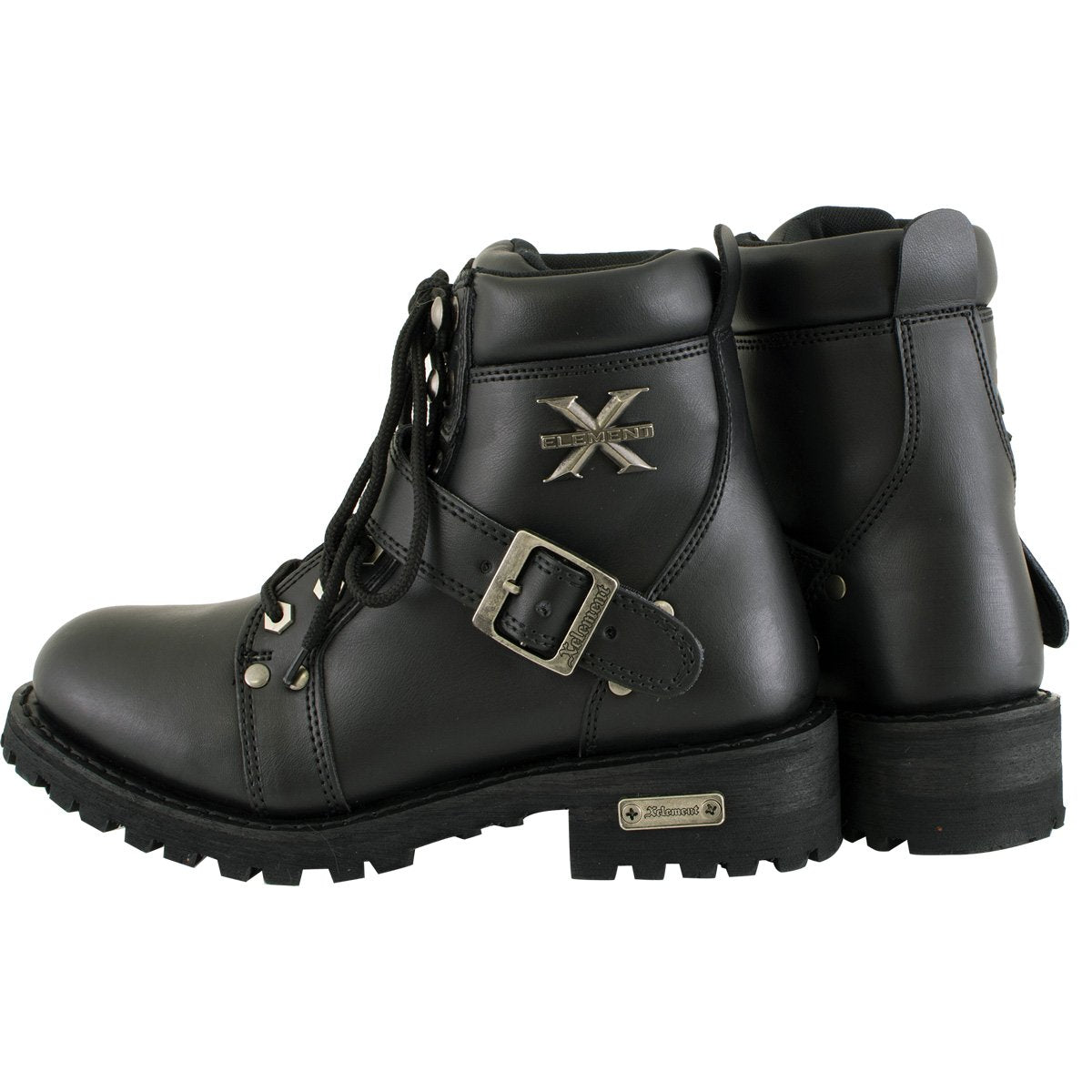 Xelement 2469 Women's 'Ultimate' Black Leather Advanced Lace-Up Motorcycle Biker Boots