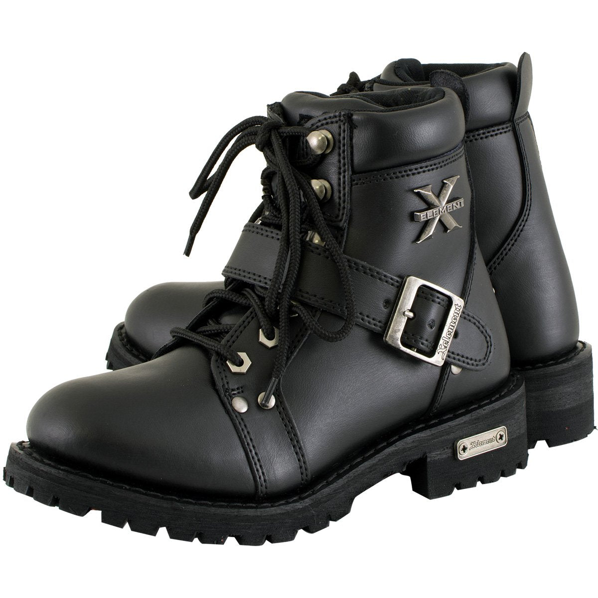 Xelement 2469 Women's 'Ultimate' Black Leather Advanced Lace-Up Motorcycle Biker Boots