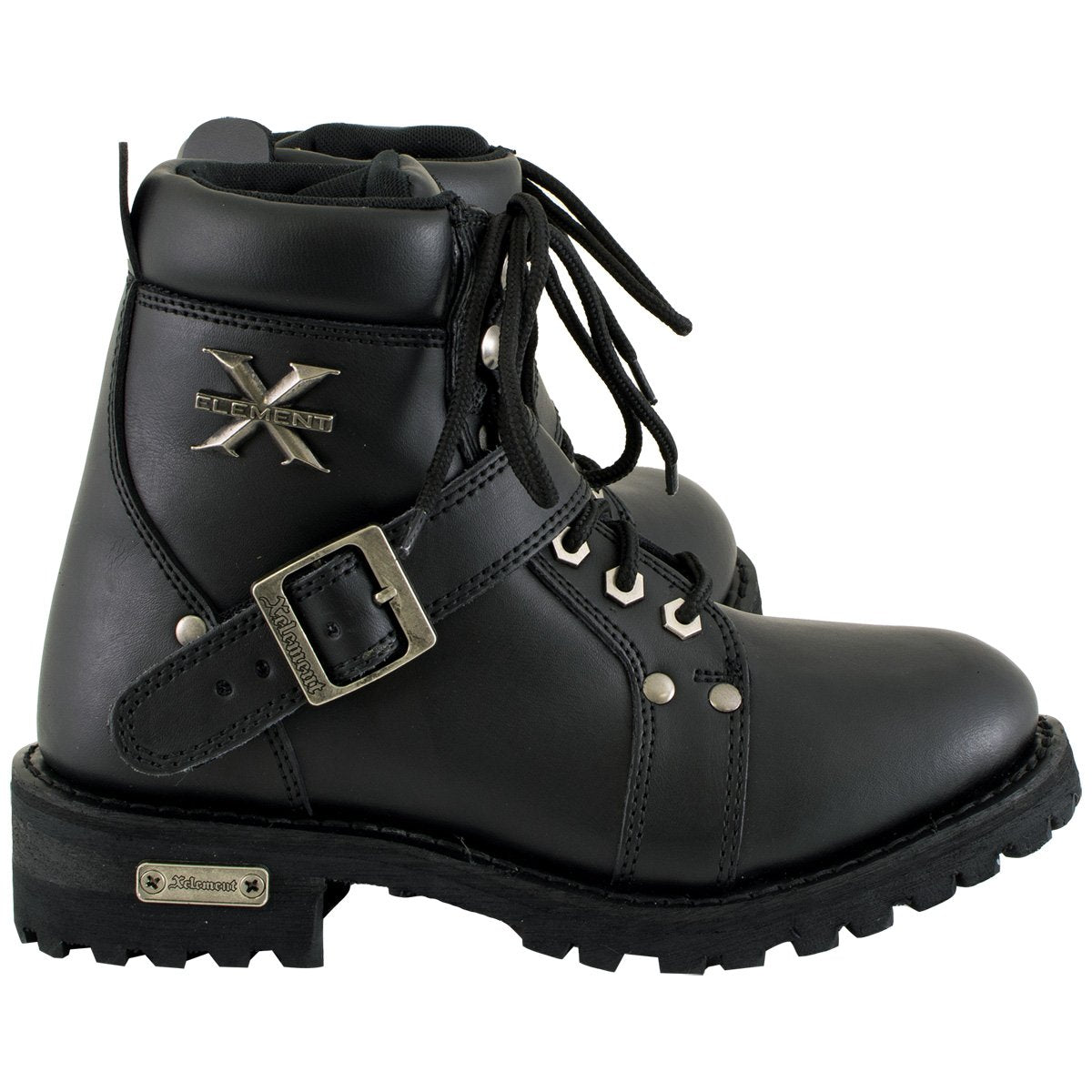 Xelement 2469 Women's 'Ultimate' Black Leather Advanced Lace-Up Motorcycle Biker Boots