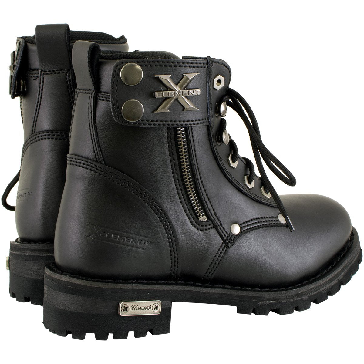 Xelement 2505 Women's 'Righteous' Black Leather Zippered Motorcycle Boots