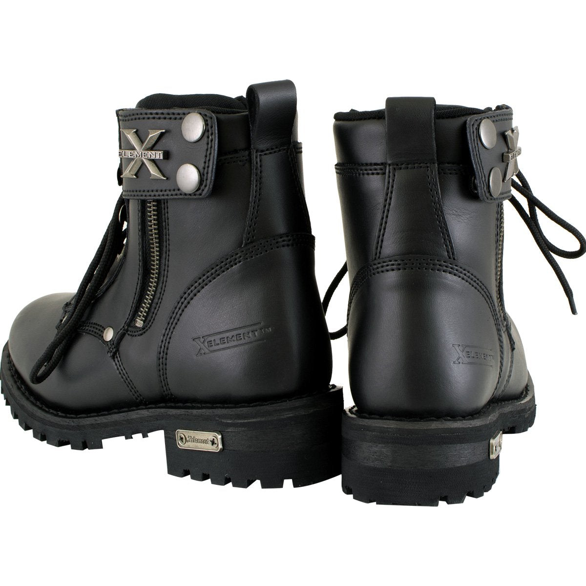 Xelement 2505 Women's 'Righteous' Black Leather Zippered Motorcycle Boots