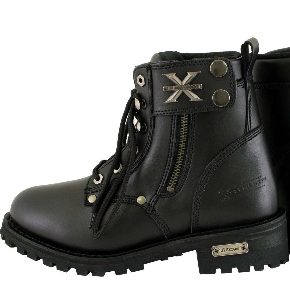 Xelement 2505 Women's 'Righteous' Black Leather Zippered Motorcycle Boots