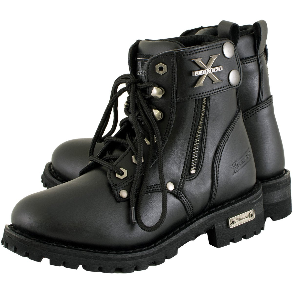 Xelement 2505 Women's 'Righteous' Black Leather Zippered Motorcycle Boots