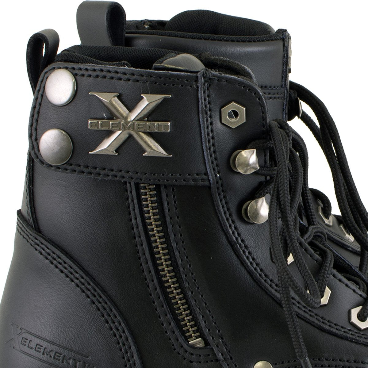 Xelement 2505 Women's 'Righteous' Black Leather Zippered Motorcycle Boots