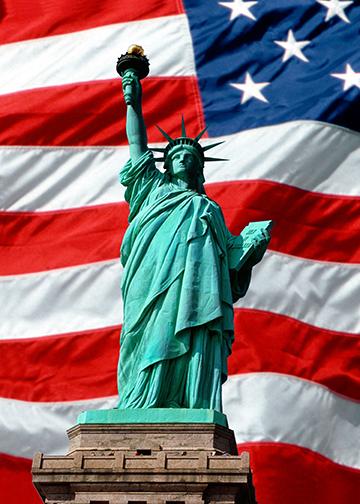 Old Glory and Lady Liberty