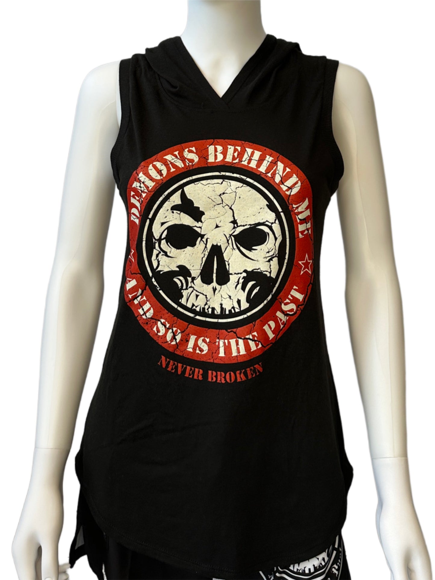 Women's Black Never Broken Sleeveless Hoodie