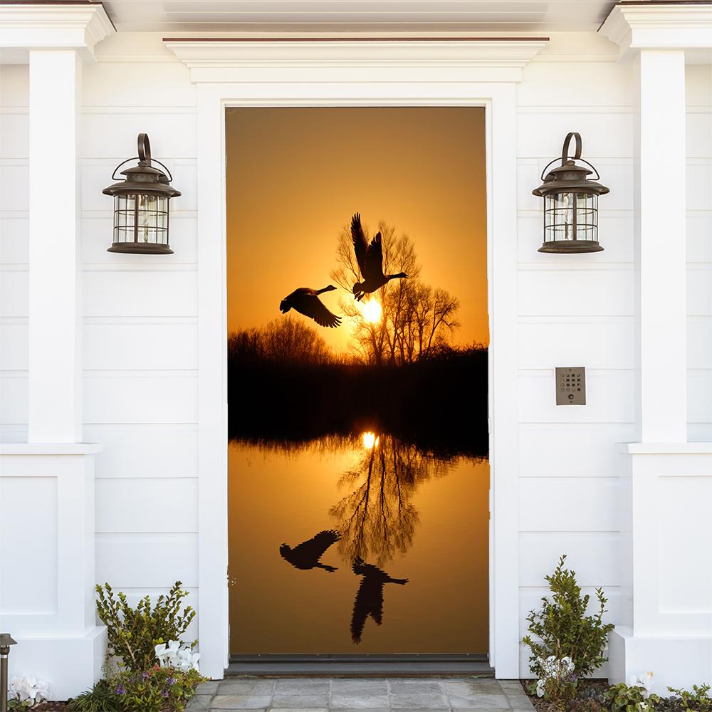 Canadian Geese in Golden Sunset