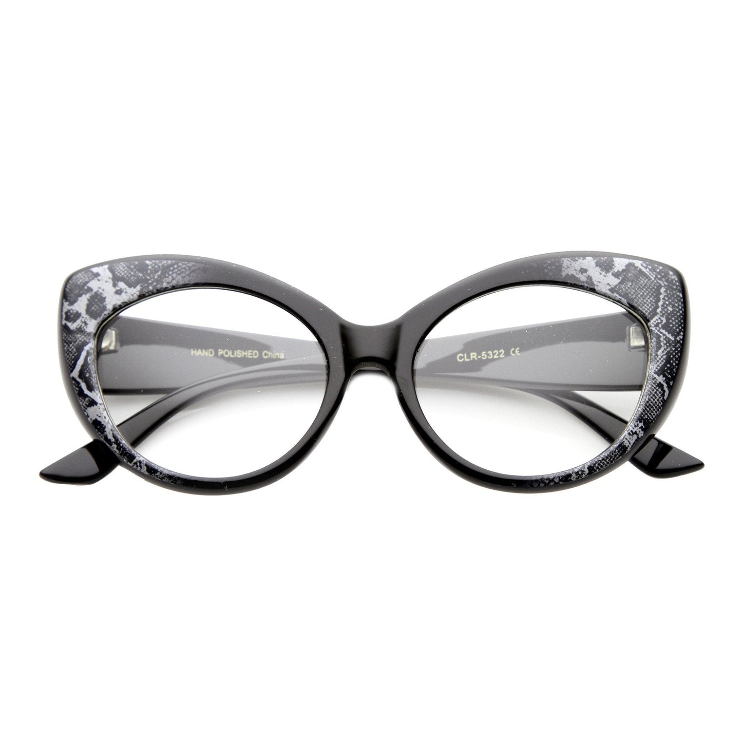 Retro 1950's Pointed Cat Eye Clear Lens Glasses 9646