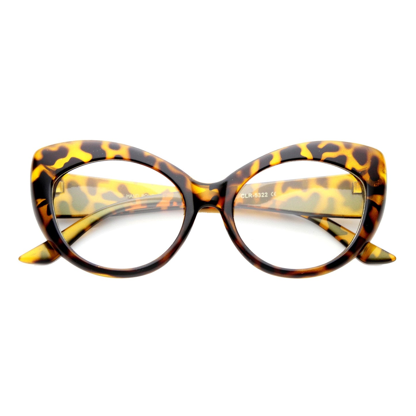 Retro 1950's Pointed Cat Eye Clear Lens Glasses 9646