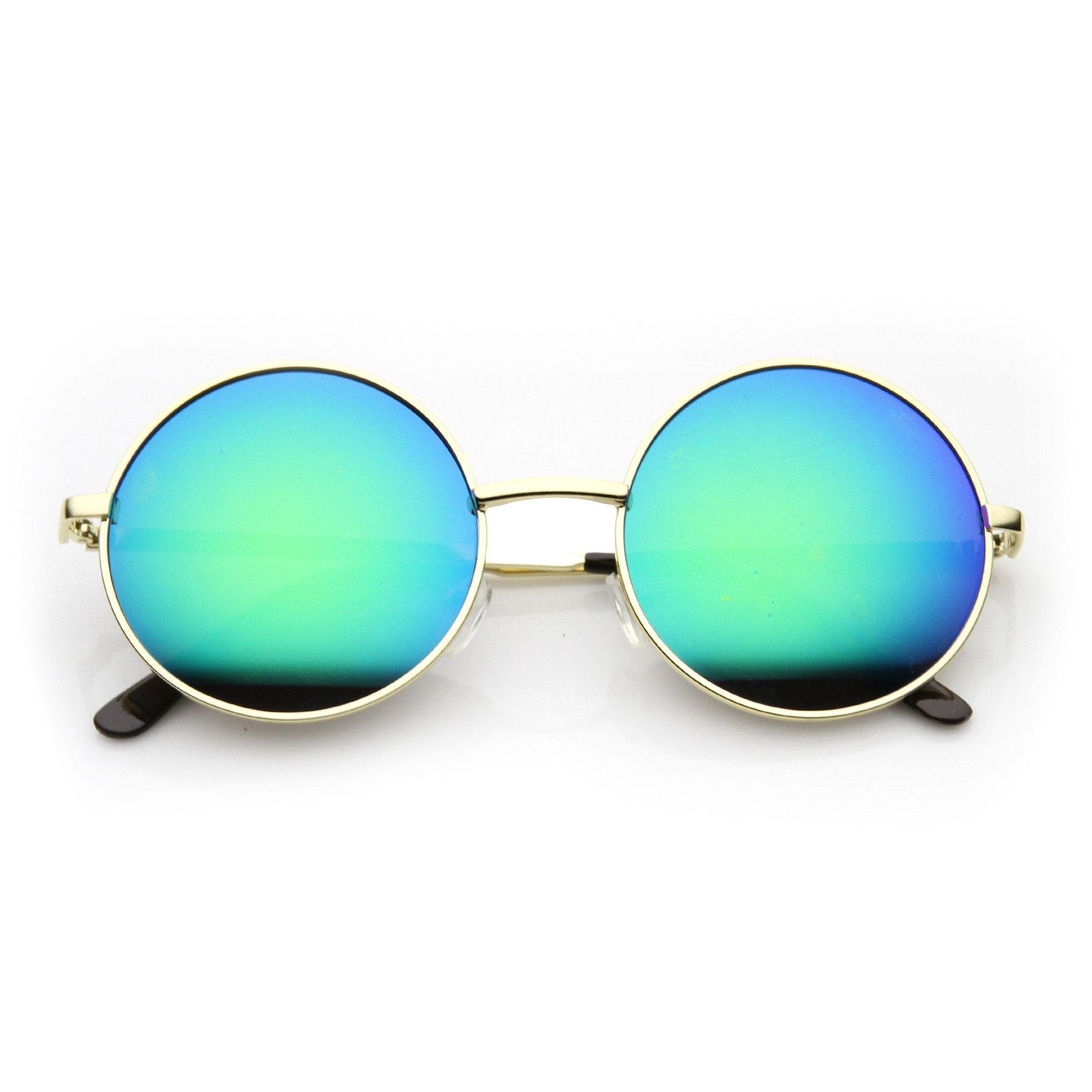 Retro Hippie Round Flash Mirror Lens Metal Sunglasses 9636