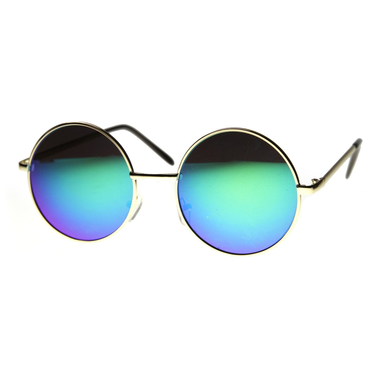 Retro Hippie Round Flash Mirror Lens Metal Sunglasses 9636