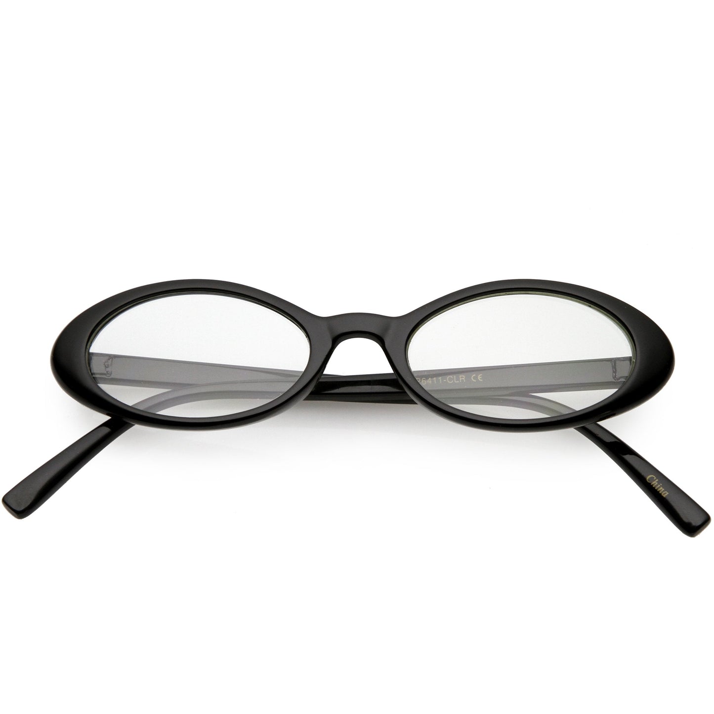 Women's Retro Dapper Small Oval Clear Lens Glasses C704