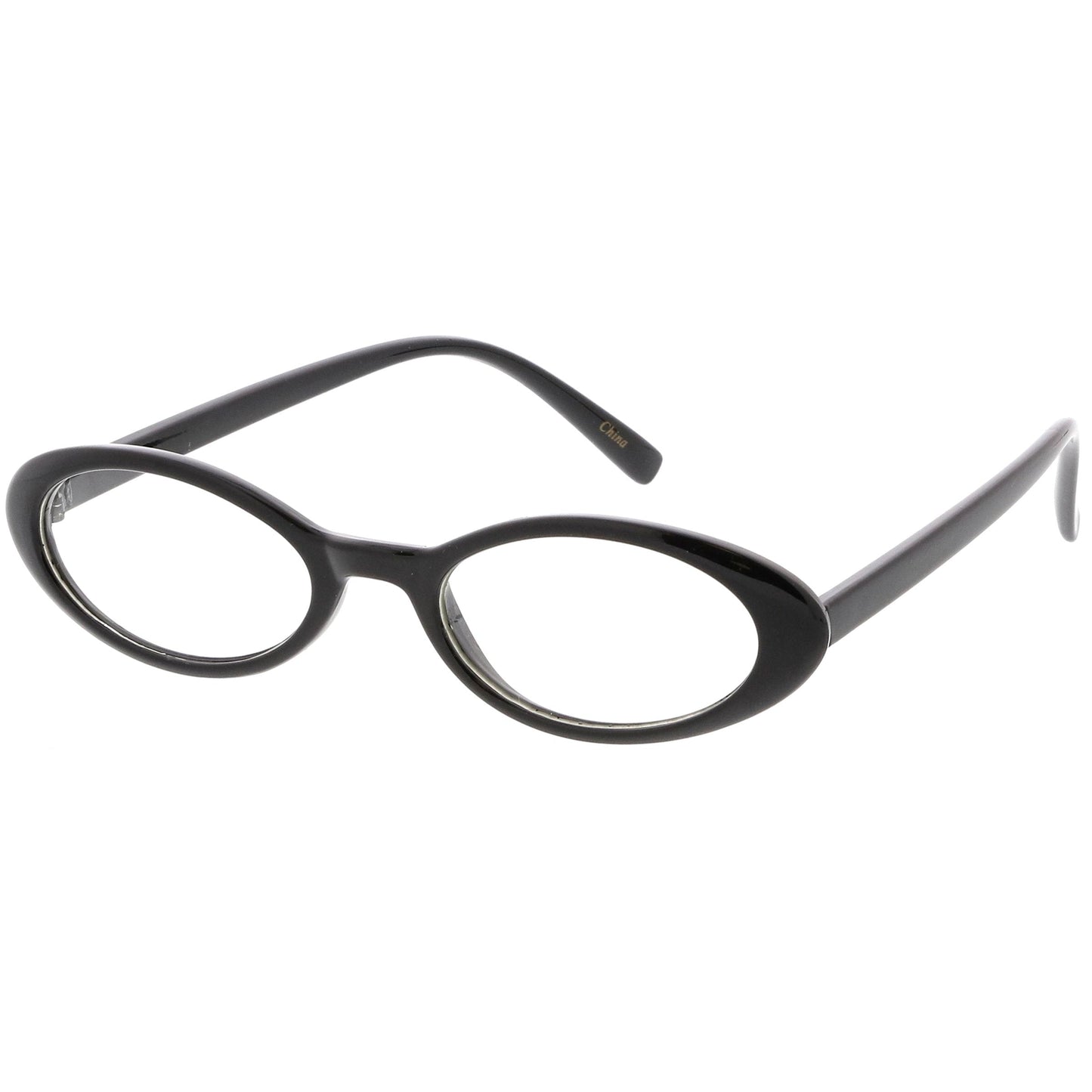 Women's Retro Dapper Small Oval Clear Lens Glasses C704